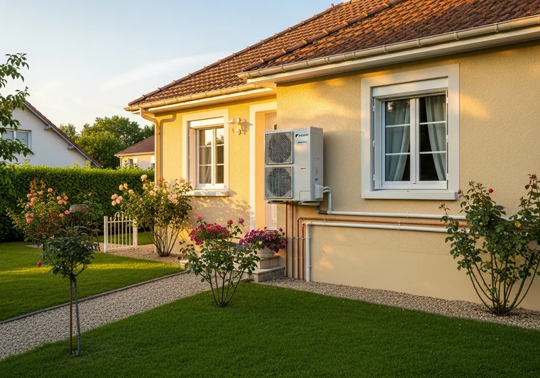 Installation PAC air/eau Daikin Altherma 3 sur maison individuelle à Nantes (44) – EcoTherm Habitat